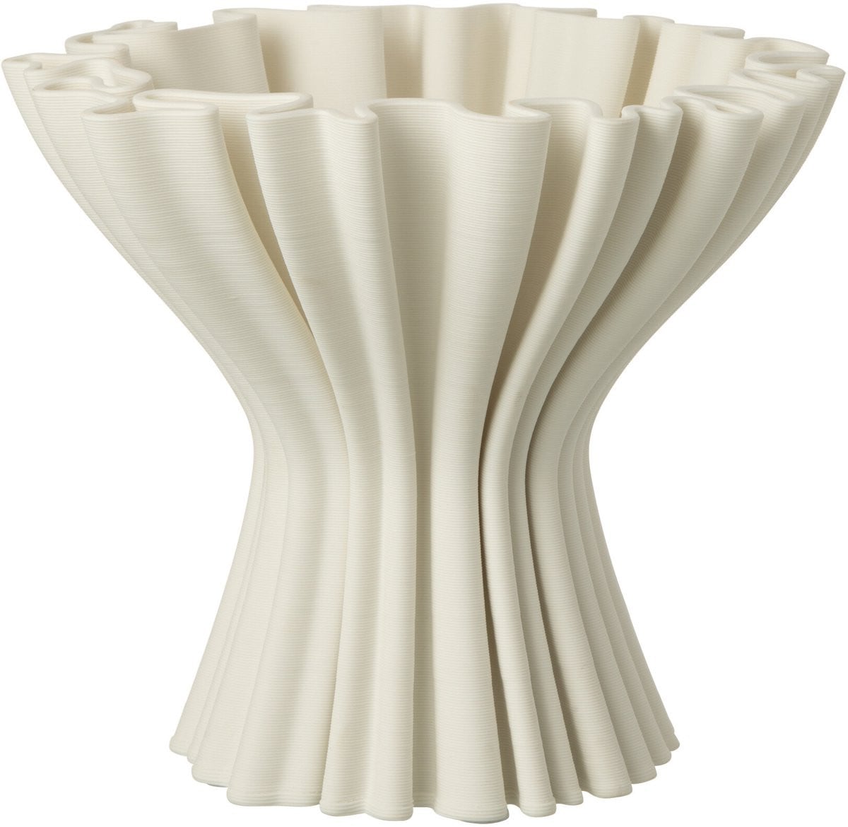 J-Line vaas 3D Print Onregelmatig Breed - Wit porselein