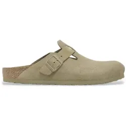 Birkenstock für Damen. 1025844 Leder-Clogs Boston (Schmale Passform) pistaziengrün (39), Wohnung, Keine, Lässig
