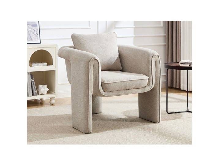 Fauteuil en tissu beige JOLIPIA