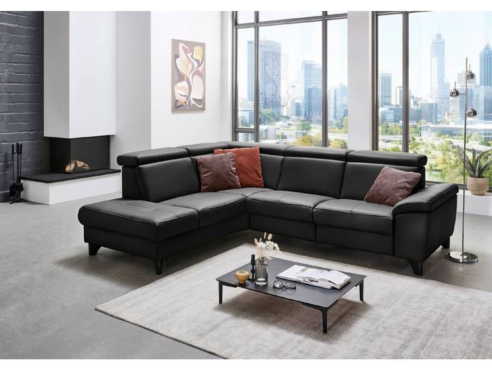 Die PlanBar Ecksofa PN-EM23166 L-Form, optional mit Kopfteilverstellung und Stauraum