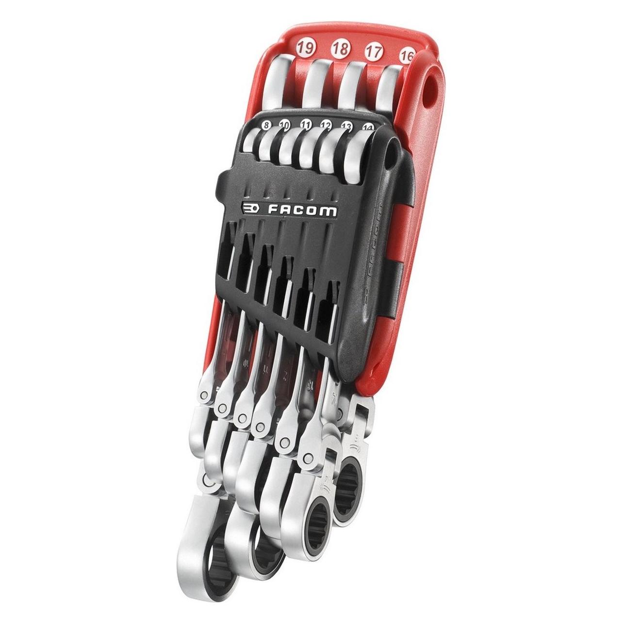 Facom Knarren Ring Maulschlüssel Set (10 mm, 11 mm, 8 mm) (467BF.JP10PB)