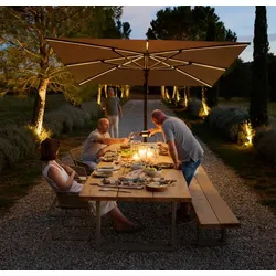 Jardinico CARACTÈRE JCP.3 Freiarmschirm 300x300cm (quadratisch) - LED Version - C480 seafoam