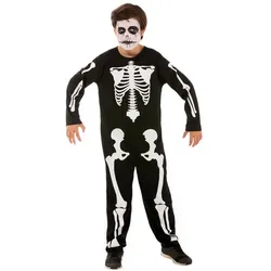 Skelett-Overall für Kinder, schwarz/weiß