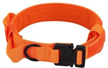 Uplift Essentials Tactical Military Dog Collar With Integrated Control Handle orange m