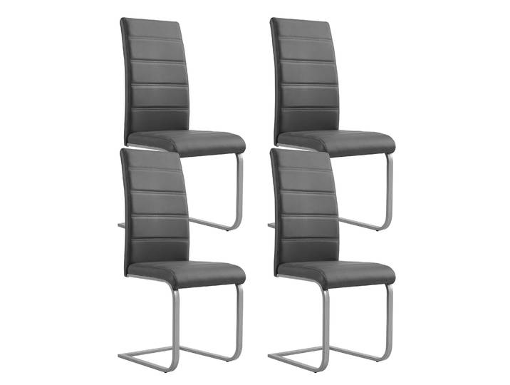 Esszimmerstuhl Leder LEO 4er Set grau