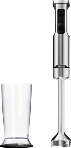 Princess 221233 Stabmixer 1500W stufenlose Geschwindigkeitseinstellung, mit Messbecher, spülmaschinenfest Silber