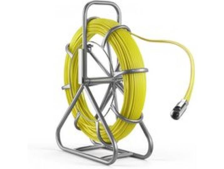 VEVOR Fiberglas Kabel Rad 100 m Ø6,3mm Glasfaserstab, Fischband mit Ständer, Kabeleinziehhilfe mit Markierungen, Kabeleinfädler, Kabelzieher für Wände & Elektroinstallationsrohre, Nichtleitend