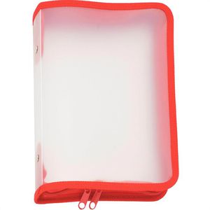 Foldersys Reißverschlusstasche 40454-80, A5, rot / transparent, aus PP