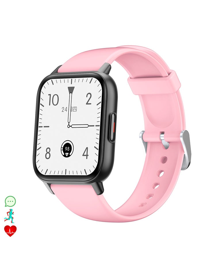 DAM Smartwatch "QS16" in Schwarz/ Rosa - onesize