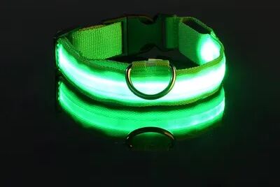 Fusion Finds LED Dog Collar For Night Safety Rechargeable Light Up Dog Collar With Flashing Glow For Small, Medium & Large Dogs green s