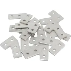 MakerBeam 10x10 Brackets, Edelstahl, 1,5 mm Stärke, Profilverbinder, 12 Stück - Verbinder-Typ: 60 Grad