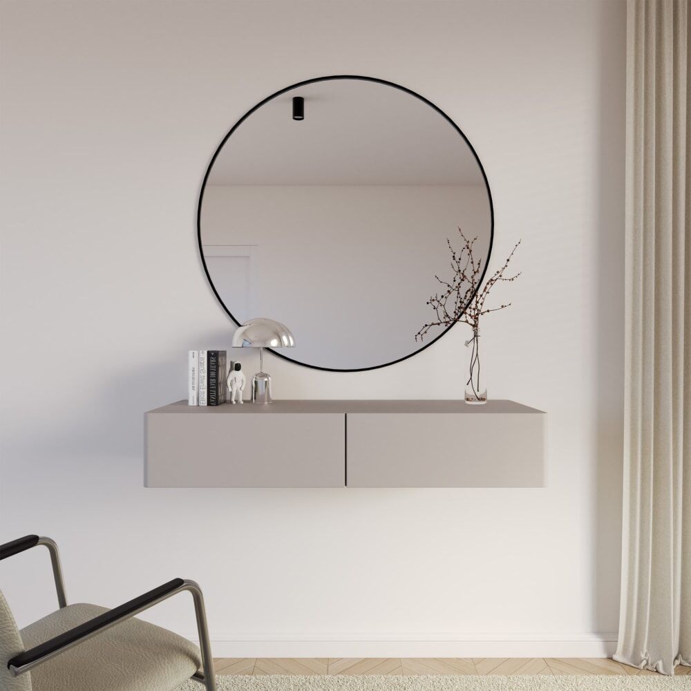 Selsey Coiffeuse suspendue 2 tiroirs cachemire 110 cm Taupe 110x17x110cm
