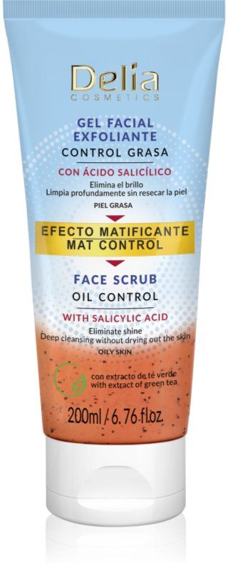 Delia Cosmetics Oil Control face exfoliator with salicylic acid 200 ml