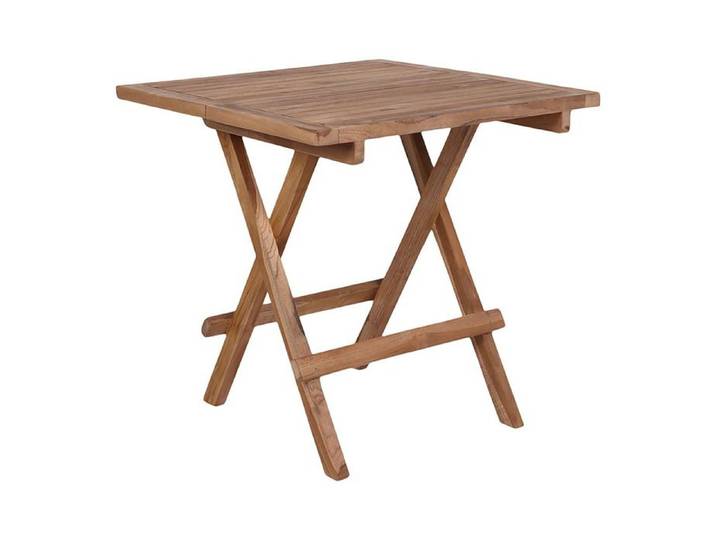 Table d'appoint d'extérieur Bilbao en teck naturel 50x50x50 cm - Réf. VK8681847491163