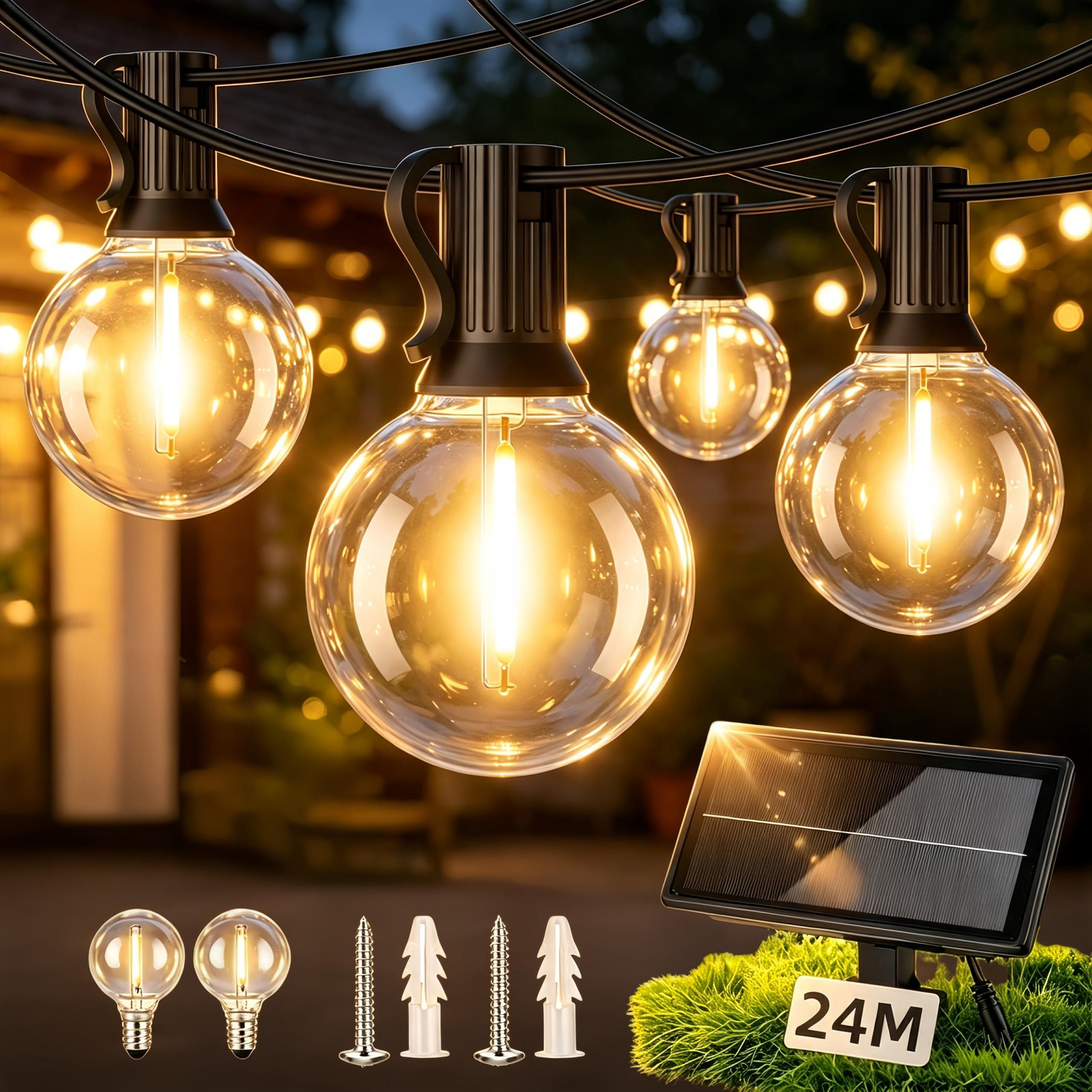 Selius Solar Lichtsnoeren 24M, IP45 Waterdicht en Onbreekbaar