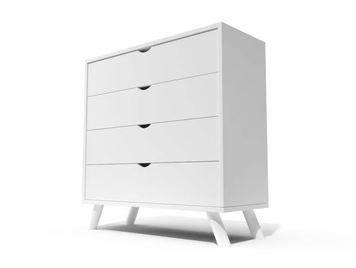 Commode Scandinave en bois massif Viking Blanc