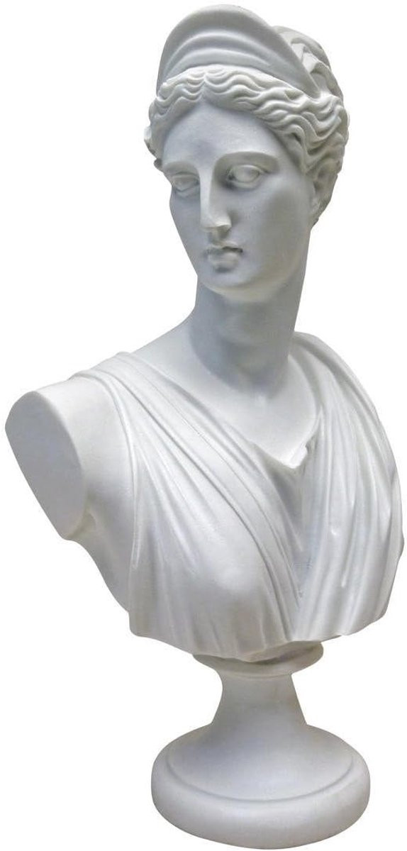 Diana van Versailles Sculpturale Buste - Wit - Marmeren hars - Decoratie voor op tafel