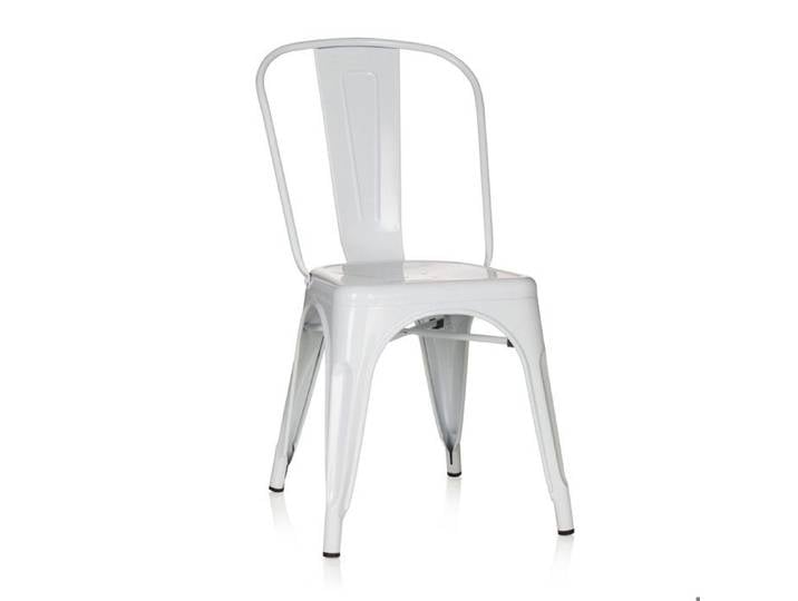 Chaise de bistrot - hjh OFFICE - VANTAGGIO COMFORT - Blanc - Métal
