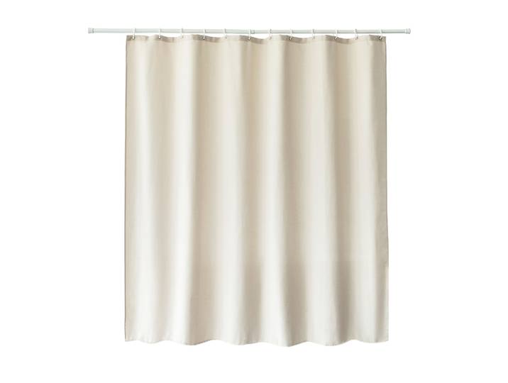 Duschvorhang 182 x 182 cm Leinen beige