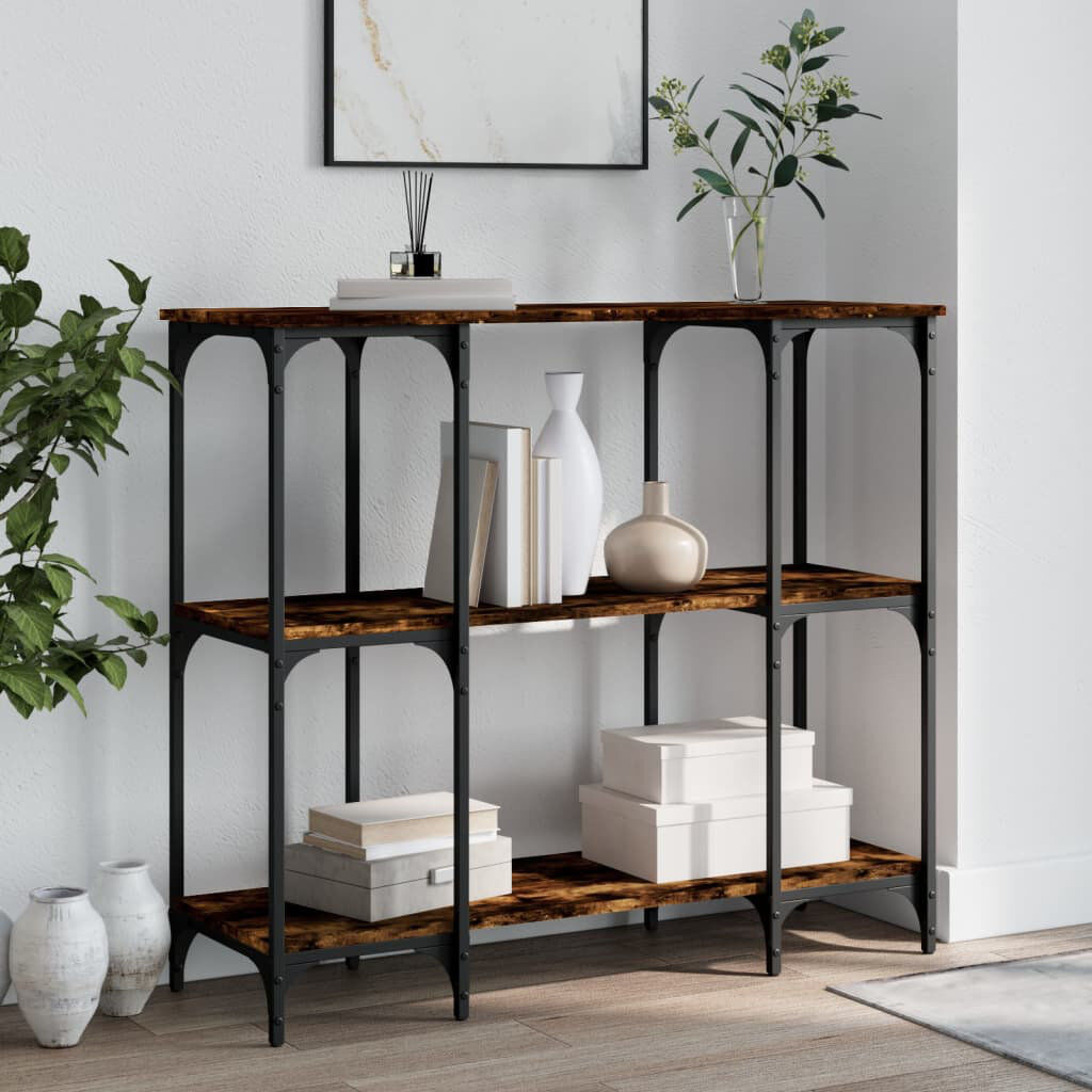 vidaXL 102 cm W Console Table Smoked Oak