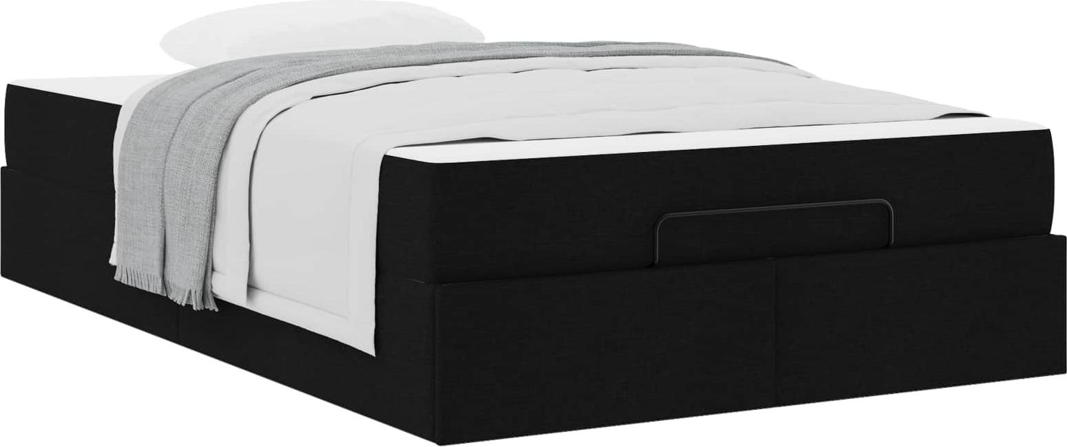 Bettgestell mit Matratze 2 pcs Schwarz Stoff