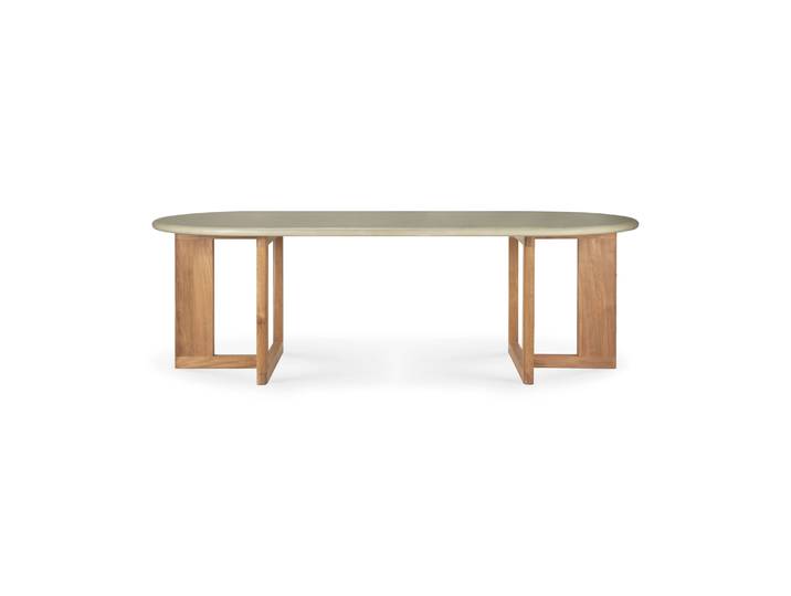 Ethnicraft - Table ovale Trestle - Gris - Teck recyclé