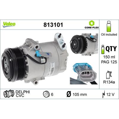 VALEO Kompressor, Klimaanlage NEW ORIGINAL PART 813101 für Opel