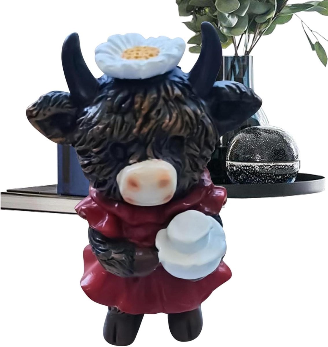 Highlander Figurine Dierbeeldje Koe Bruin Decoratie Huis B/D/H: 9 x 10 x 9 cm