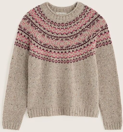 Seasalt Port Kinnis Jumper Shingle Bay Dark Rose Mix