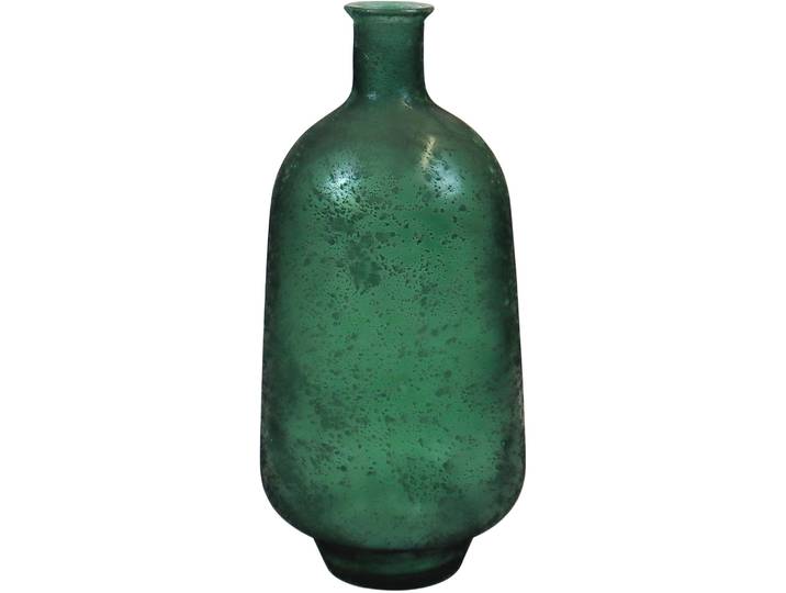 Dekovase AM DESIGN aus recyceltem, grünem Glas im matten Finish , grün, B:29cm H:59,5cm, Glas, Vasen, Dekovase, schonend hergestellt und einzigartig