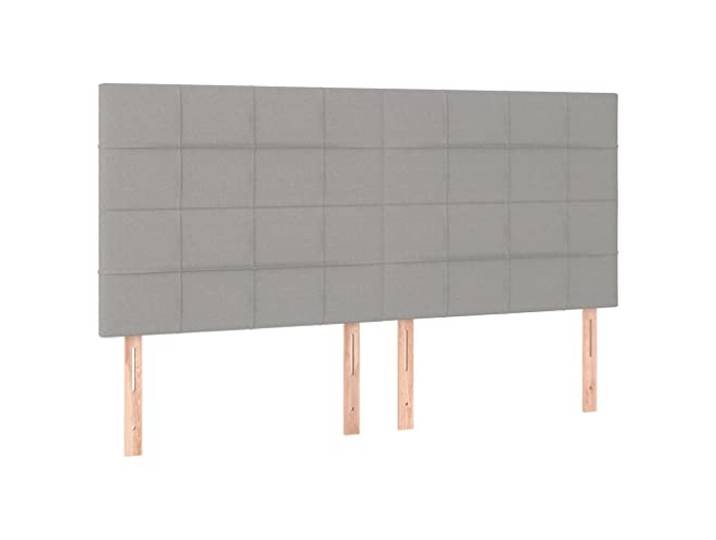 vidaXL Kopfteil Hellgrau 200 x 5 x 118/128 cm Stoff