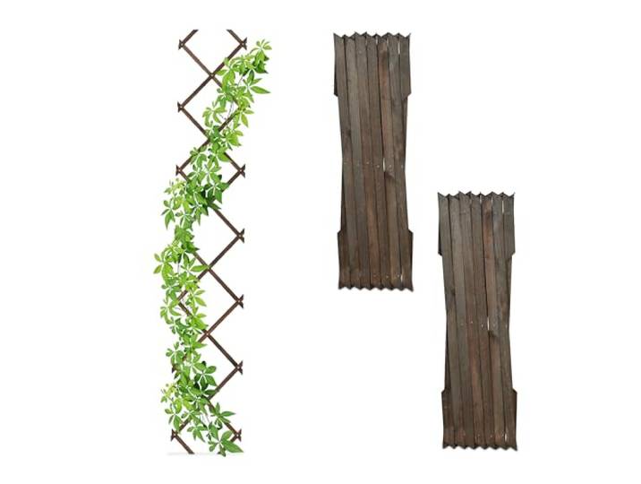 Relaxdays Tuteur à tomates\, en lot Pratique de 3\, Extensible\, Bois de Sapin\, pour Le Mur\, 180 x 30 cm\, Marron