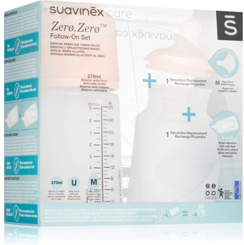 Suavinex Zero Zero Follow-On Set gift set for babies M Medium Flow 3 m+