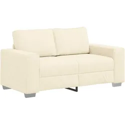 vidaXL Zweisitzer-Sofa Creme 160x77x82 cm Cordstoff