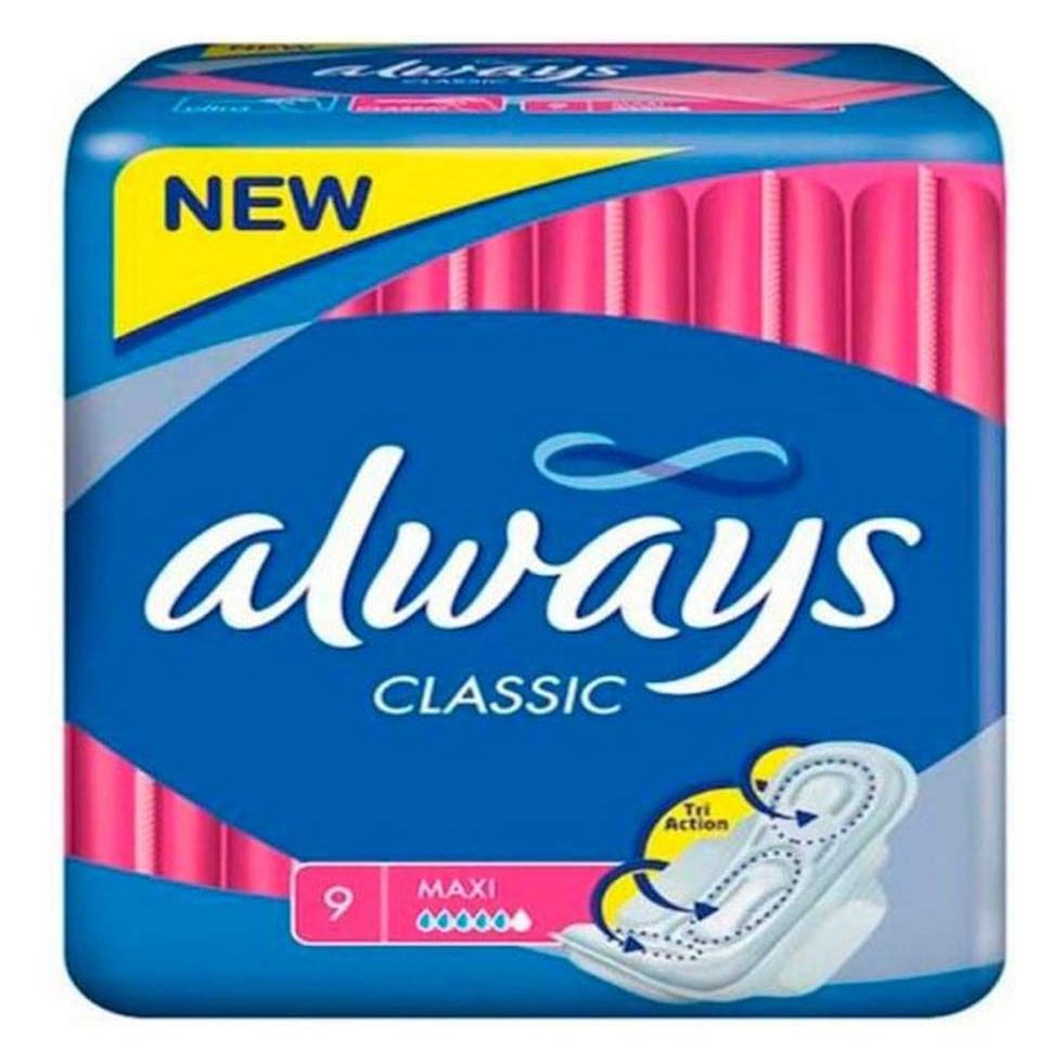 Always Immer Sanitärpolster mit Flügeln, klassischem Maxi, 9 Stücke (Hit) (9x) (31503369)