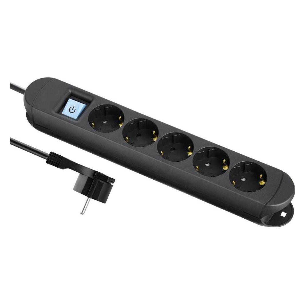 Maxtrack NV 57-1,5 L Steckdosenleiste mit Schalter Schwarz Schutzkontakt 1 St. (5x, CEE 7/3, 1.50 m) (NV 57-1,5 L)