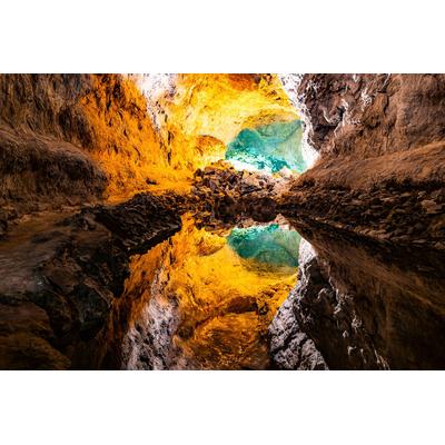 Fototapete PAPERMOON "Höhle mit Wasser", bunt, B:2,5m L:1,86m, Vlies, Tapeten