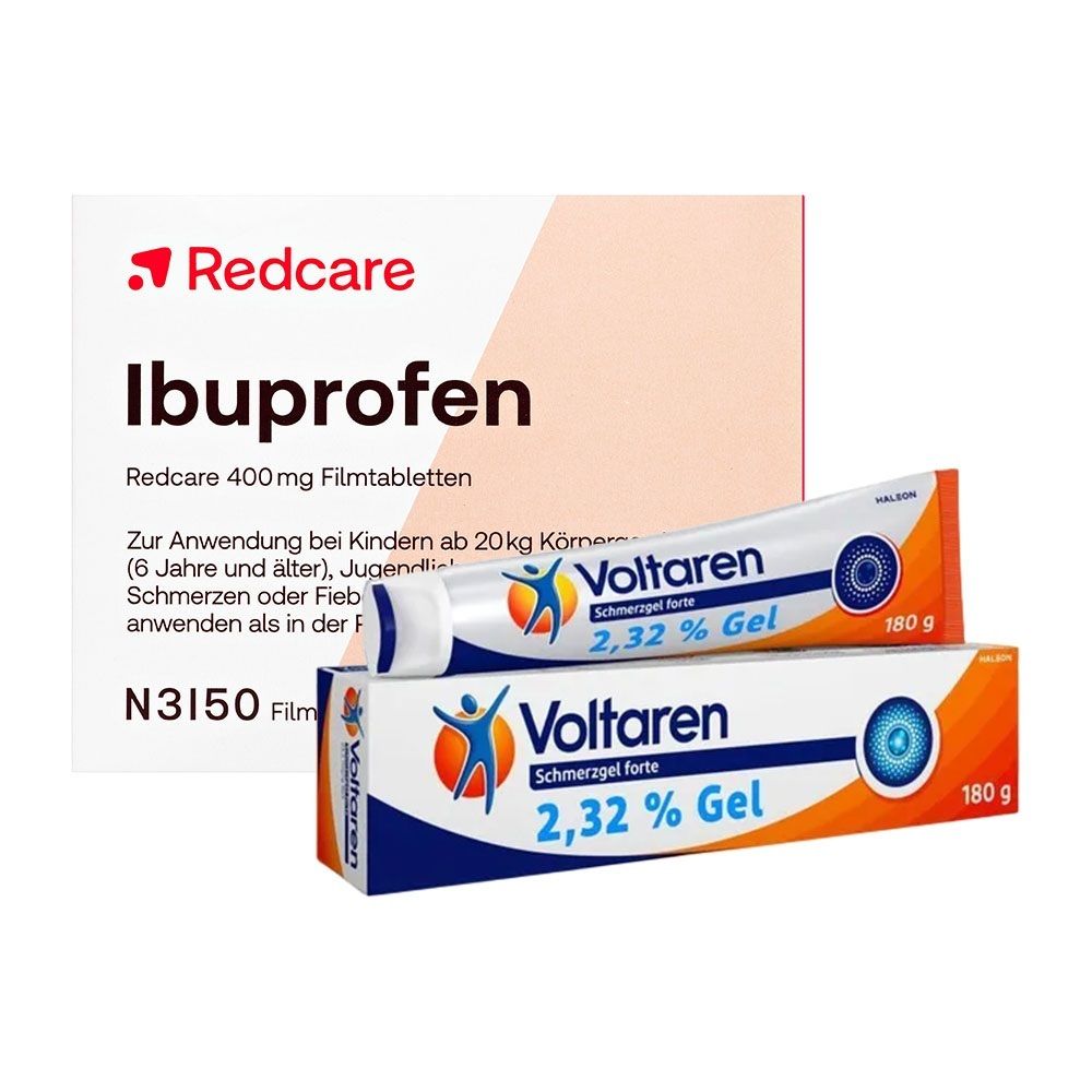 Voltaren Schmerzgel forte 2,32 % Gel mit Diclofenac + Redcare Ibuprofen 400 mg 1 St Set