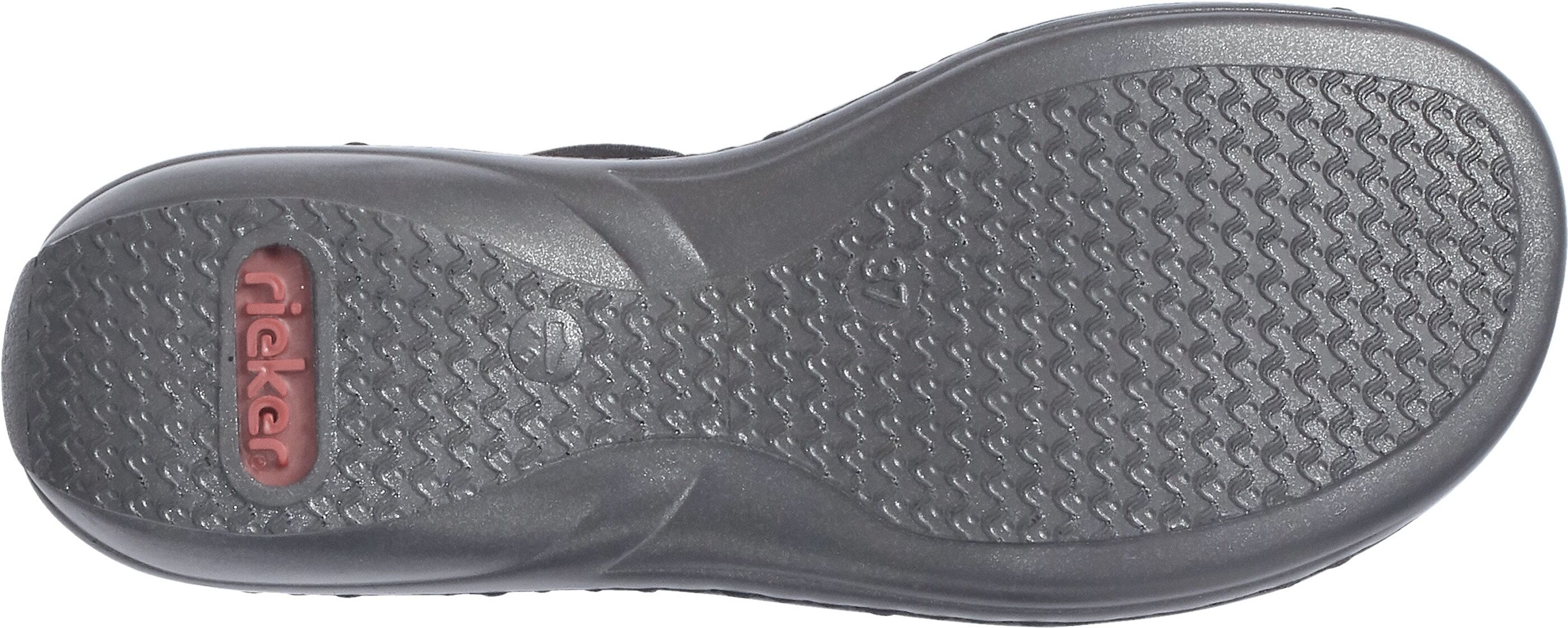 Riemchensandale RIEKER, Damen, Gr. 37, Synthetik, schwarz, Lederimitat, Schuhe Riemchensandale, Sommerschuh, Sandalette, Keilabsatz, mit schöner Verzierung, Topseller