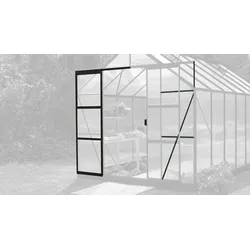 Vitavia Erweiterungsset zur Doppelschiebetür für Gewächshäuser "Merkur" und "Meridian 1",schwarz,