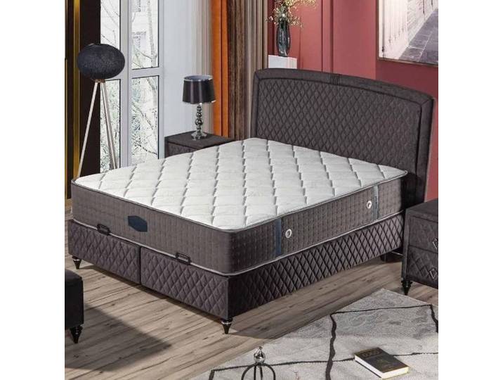 Xlmoebel Polsterbett Schwarzes Textil-Holz Bett mit Matratze von XLMOEBEL (Bett mit Matratze, mit Matratze), Made in Europa