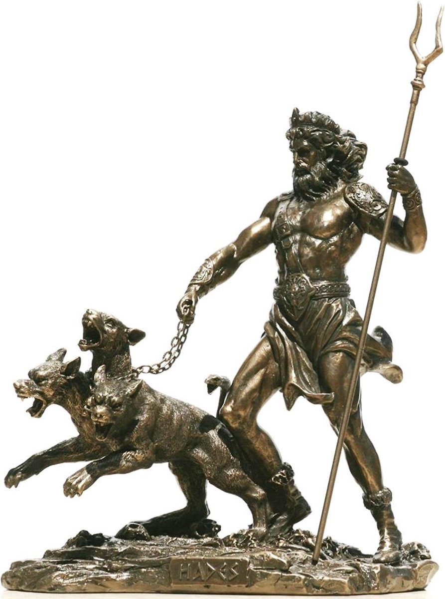 Veronese Design Hades God van de Onderwereld met Cerberus Gebronsd Beeld H x B x D: 21 x 11 x 19 cm