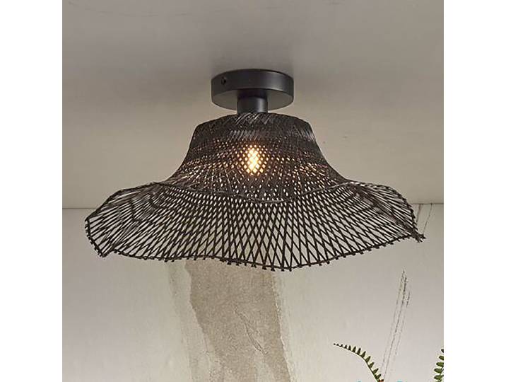 Plafonnier Ibiza - Type A Ø 50cm Noir/Noir Bambou E27
