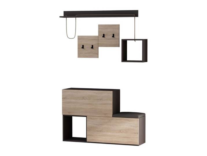 Meuble d'entrée en bois  Holdon  - 120 x 32 x 78 cm - Gris anthracite