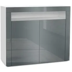 KOMMODE Valencia Grau Hochglanz / Grau Hochglanz