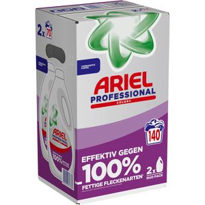 Ariel Waschmittel Professional Colorwaschmittel, Gel, Color+, Duo Pack, 2x 3,15L, Waschladungen 140