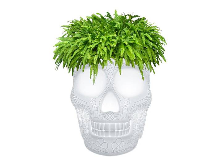 QEEBOO vase avec éclairage MEXICO PLANTER LED RGB (Blanc - Polyéthylène)
