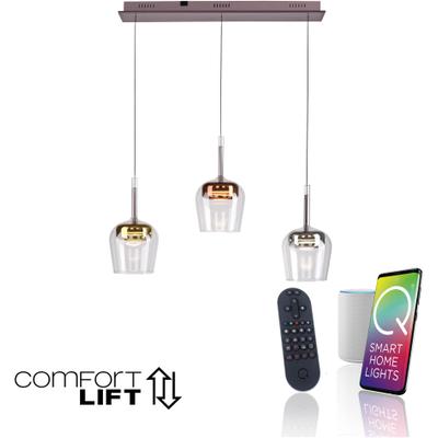 LED Pendelleuchte "Q-KON", gold (mehrfarbig), 3, 1 Stk., NEUHAUS Q SMART HOME LIGHTS, Leuchten, LED Pendelleuchte