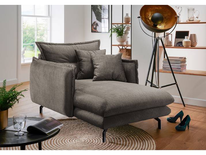 XXL-Sessel Braun Samt Josita 111 x 101 x 167cm