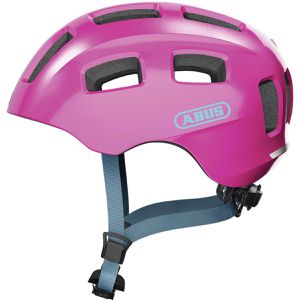 Abus Fahrradhelm Youn-I 2.0, für Kinder, 52 - 57 cm, verstellbar, pink, mit LED-Rücklicht